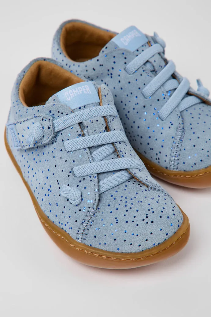 Camper Peu Cami - Light Blue Leather First Walker Shoe