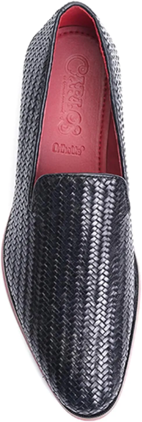 Carlos Santana Gibson Weave Loafer for Men | Calfskin Leather Upper | Ortholite? Footbed & Lightweight Rubber Outsole
