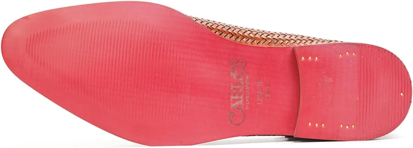 Carlos Santana Gibson Weave Loafer for Men | Calfskin Leather Upper | Ortholite? Footbed & Lightweight Rubber Outsole