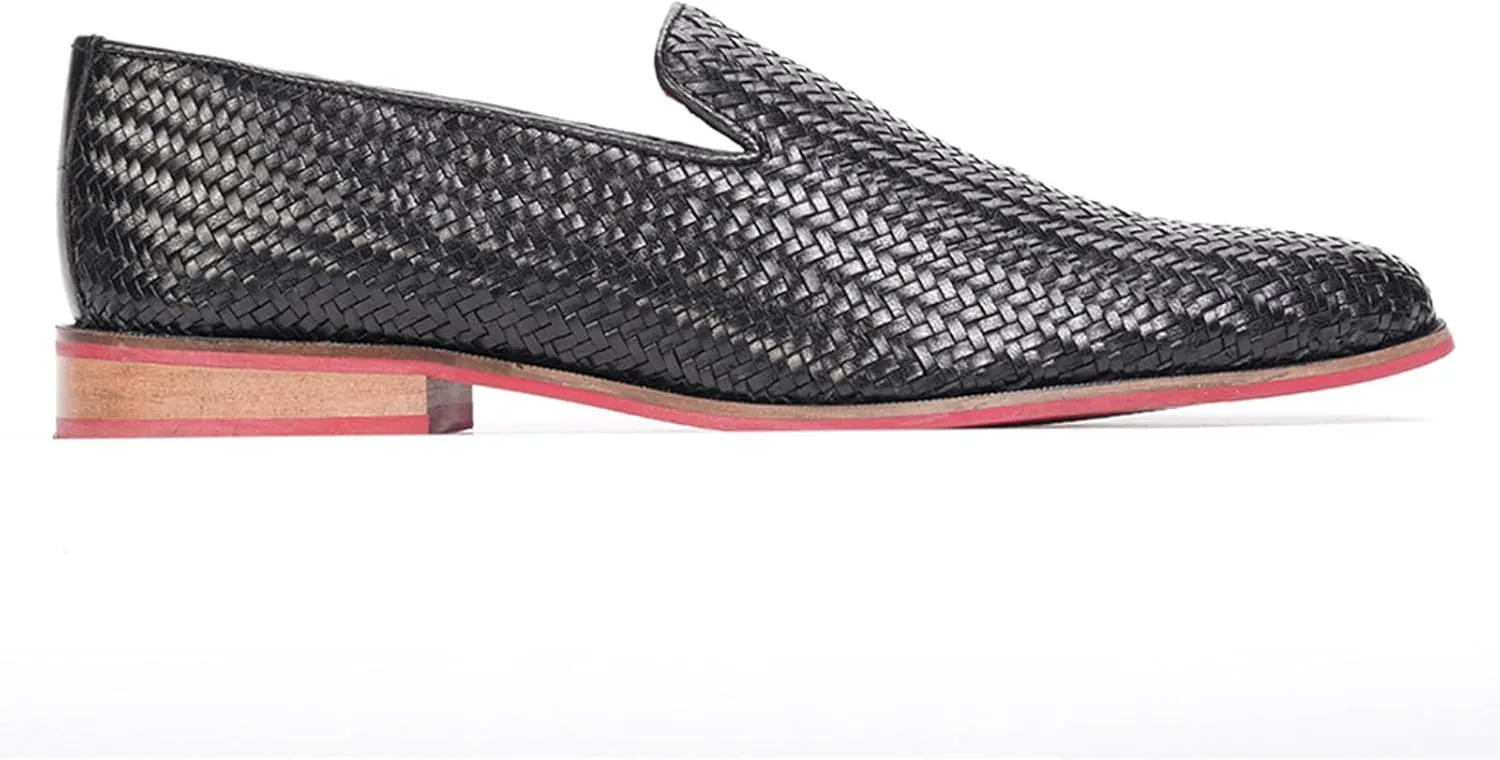 Carlos Santana Gibson Weave Loafer for Men | Calfskin Leather Upper | Ortholite? Footbed & Lightweight Rubber Outsole