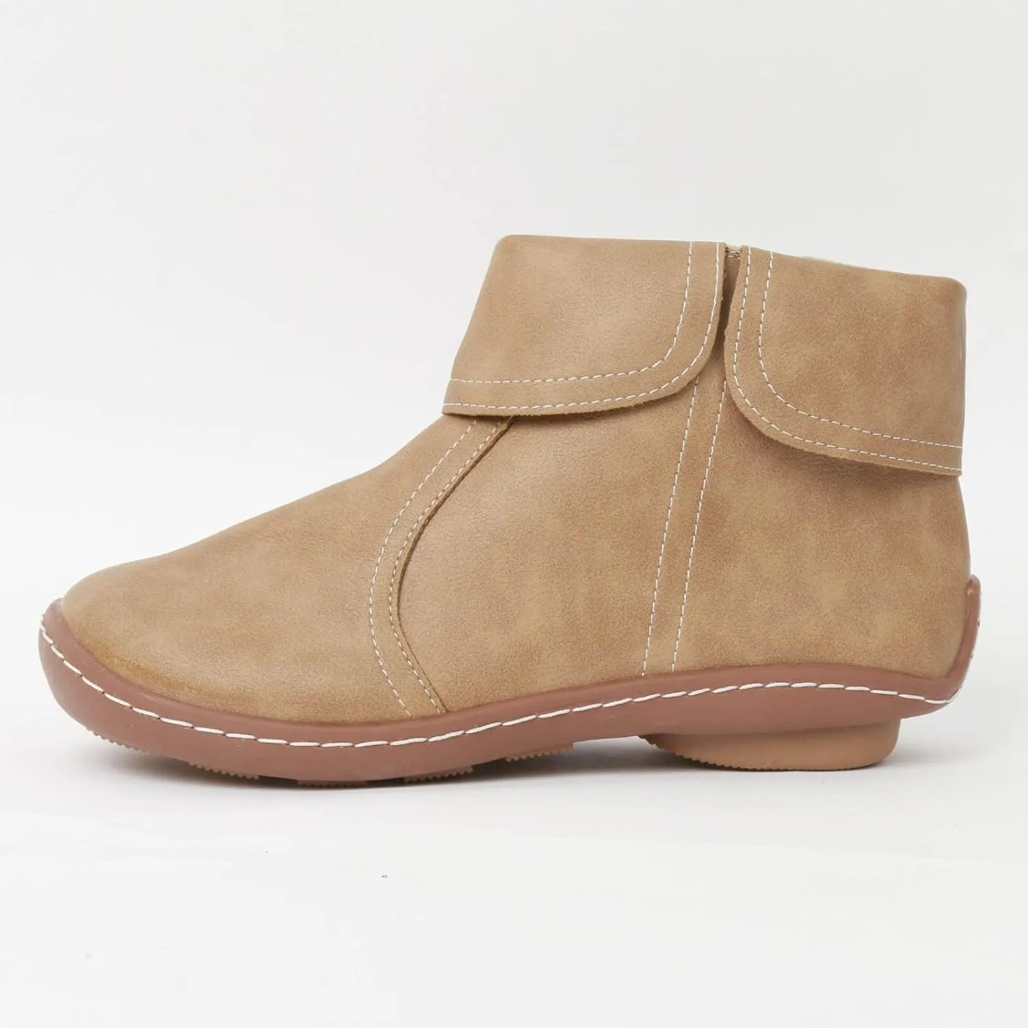 Cathalem Ankle Boots for Women, 2024 New Flat Heel Booties Arch Support Booties Side Zip-up Vintage Leather Damping Shoes