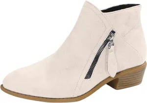 Cathalem Ankle Boots for Women, Women's Tie Knot Chelsea Pump Ankle Boots Closed Toe Stacked Heel Booties Shoes