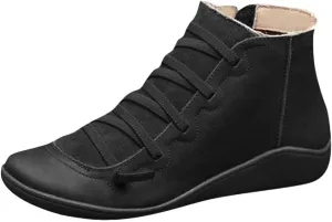 Cathalem Boots for Women Arch Support Womens Fashion Lace Up Zipper Booties Cowboy Cowgirl Walking Short Bootie