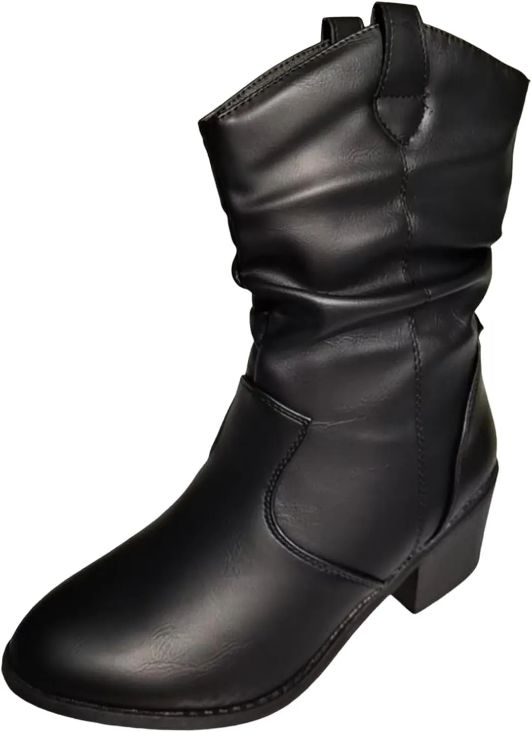 Cathalem Cowboy Boots for Women, Cowboy Cowgirl Western Ankle Boots Low Chunky Heels Square Toe Fall Short Booties Shoes
