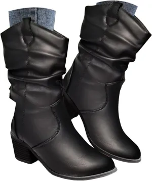 Cathalem Cowboy Boots for Women, Cowboy Cowgirl Western Ankle Boots Low Chunky Heels Square Toe Fall Short Booties Shoes