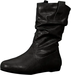 Cathalem Cowgirl Boots for Women, Women's Western Cowboy Boots Modern Round toe Chunky Heel Cowgirl Boots with Pull On Tabs