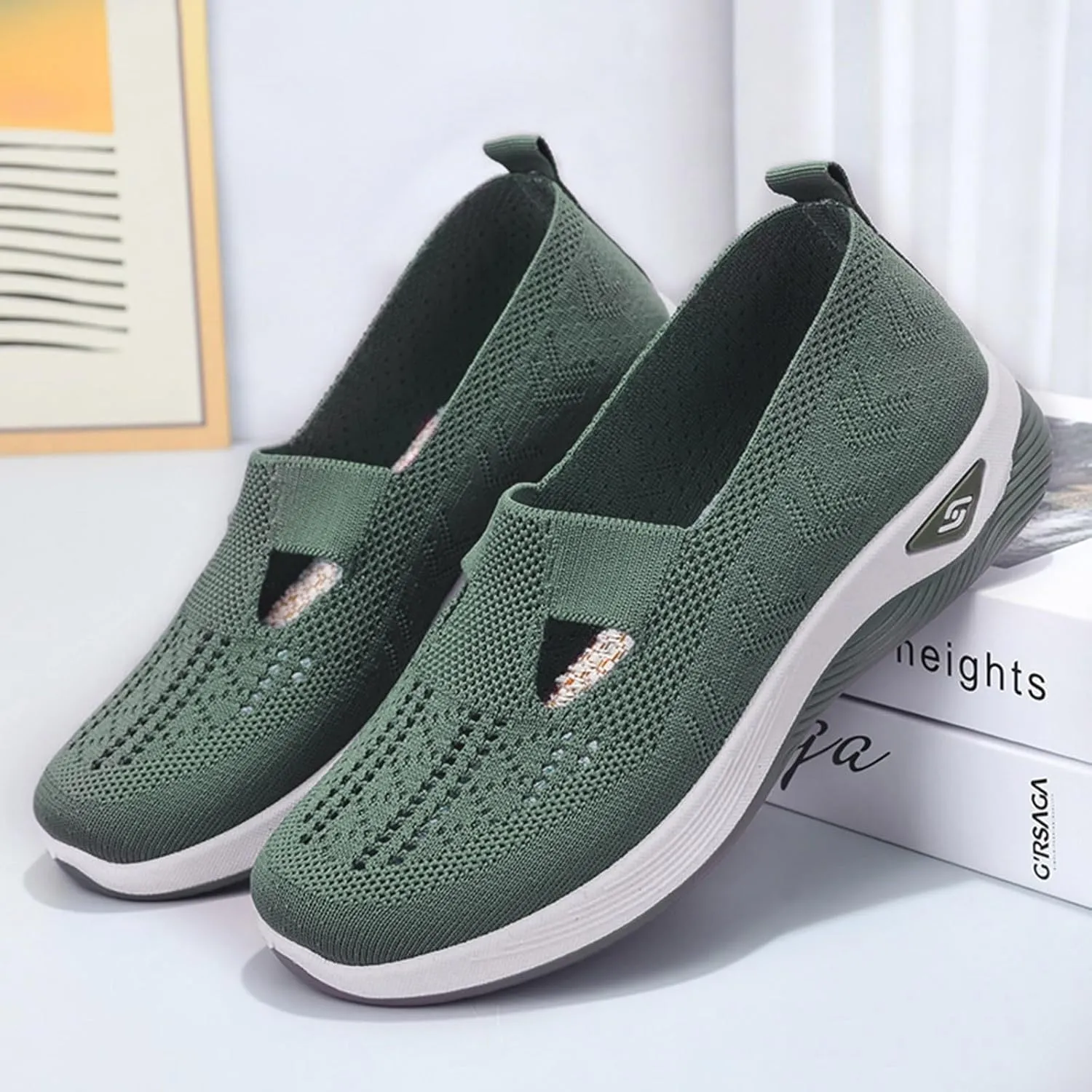 Cathalem Orthopedic Shoes for Women Go Walking Slip on Diabetic Foam Shoes Hands Free Slip in Sneakers