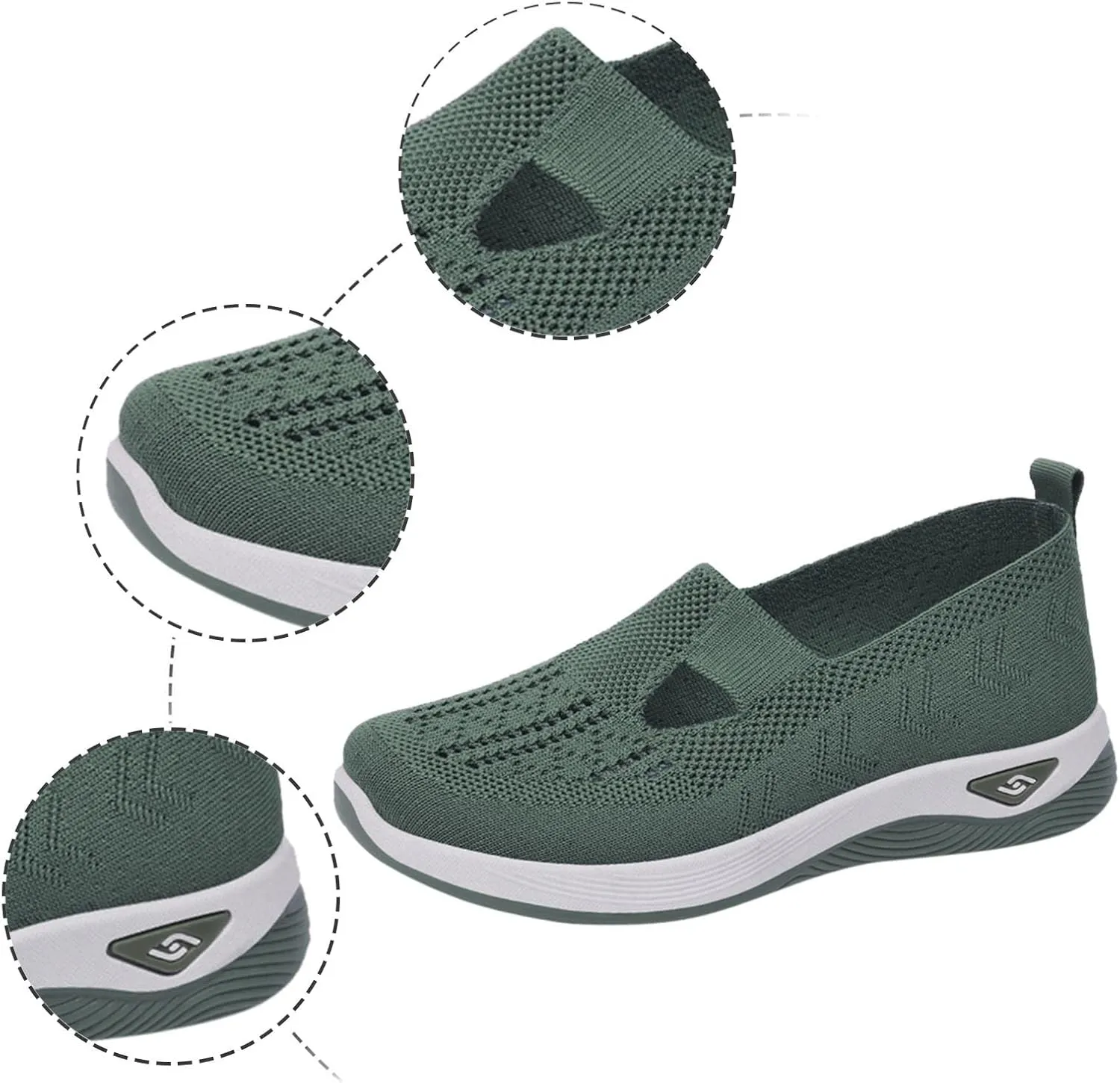 Cathalem Orthopedic Shoes for Women Go Walking Slip on Diabetic Foam Shoes Hands Free Slip in Sneakers