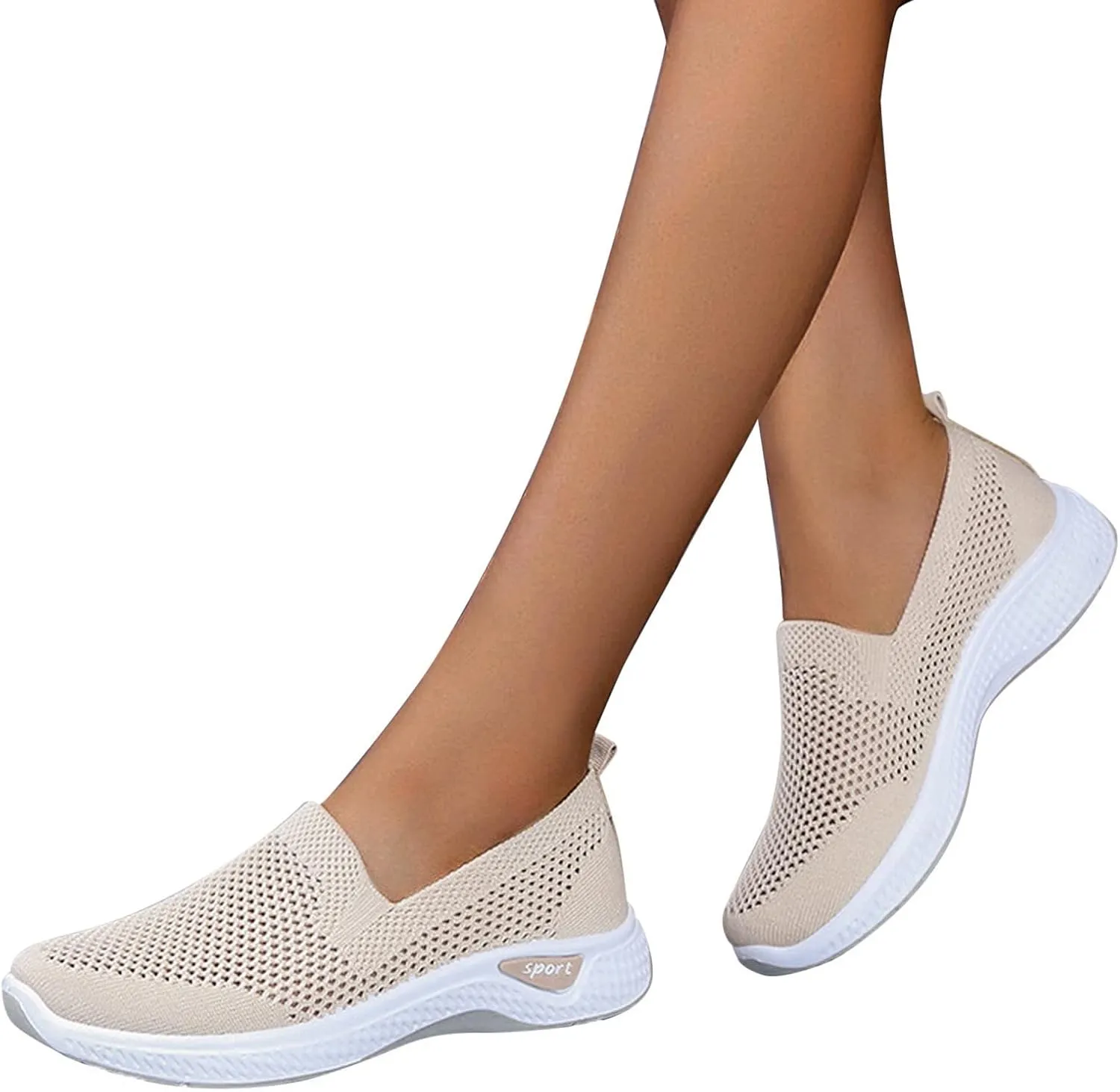 Cathalem Orthopedic Shoes for Women Woven Orthopedic Breathable Shoes Slip On Arch Support Walking Shoes Casual Running Shoes