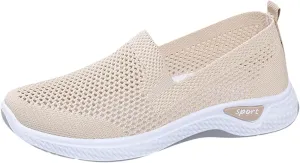Cathalem Orthopedic Shoes for Women Woven Orthopedic Breathable Shoes Slip On Arch Support Walking Shoes Casual Running Shoes