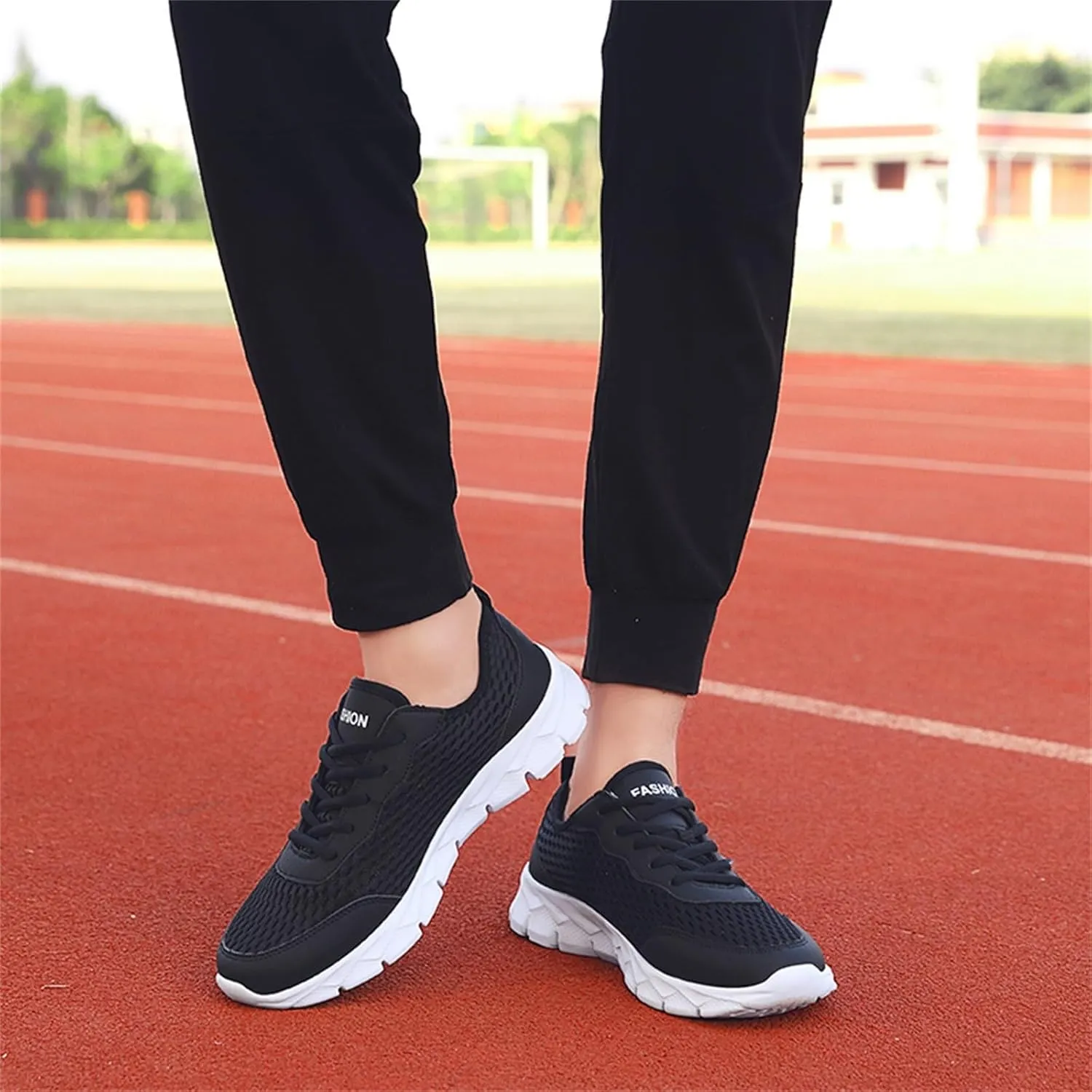 Cathalem Walking Shoes for Men Woven Orthopedic Breathable Sneakers Slip On Arch Support Walking Shoes Casual Running Shoes