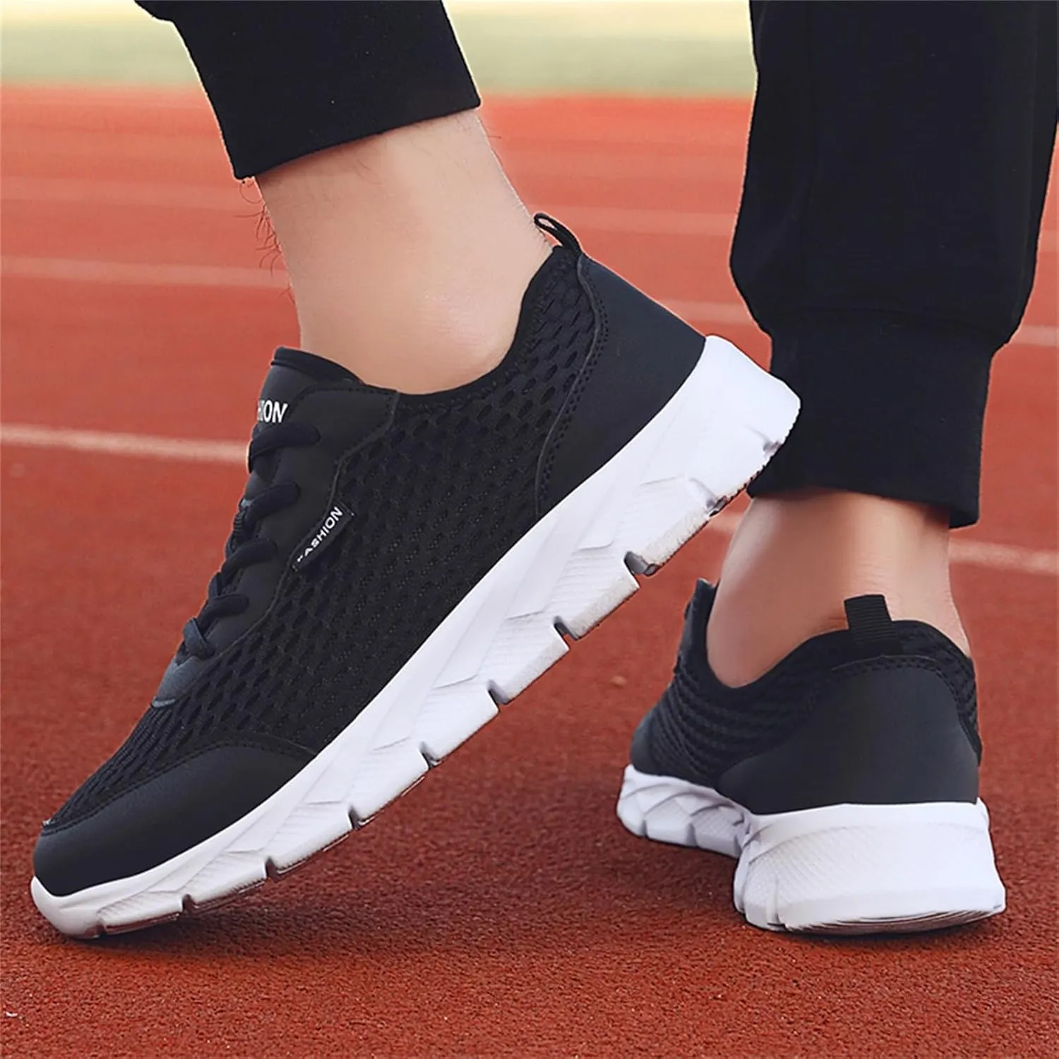 Cathalem Walking Shoes for Men Woven Orthopedic Breathable Sneakers Slip On Arch Support Walking Shoes Casual Running Shoes