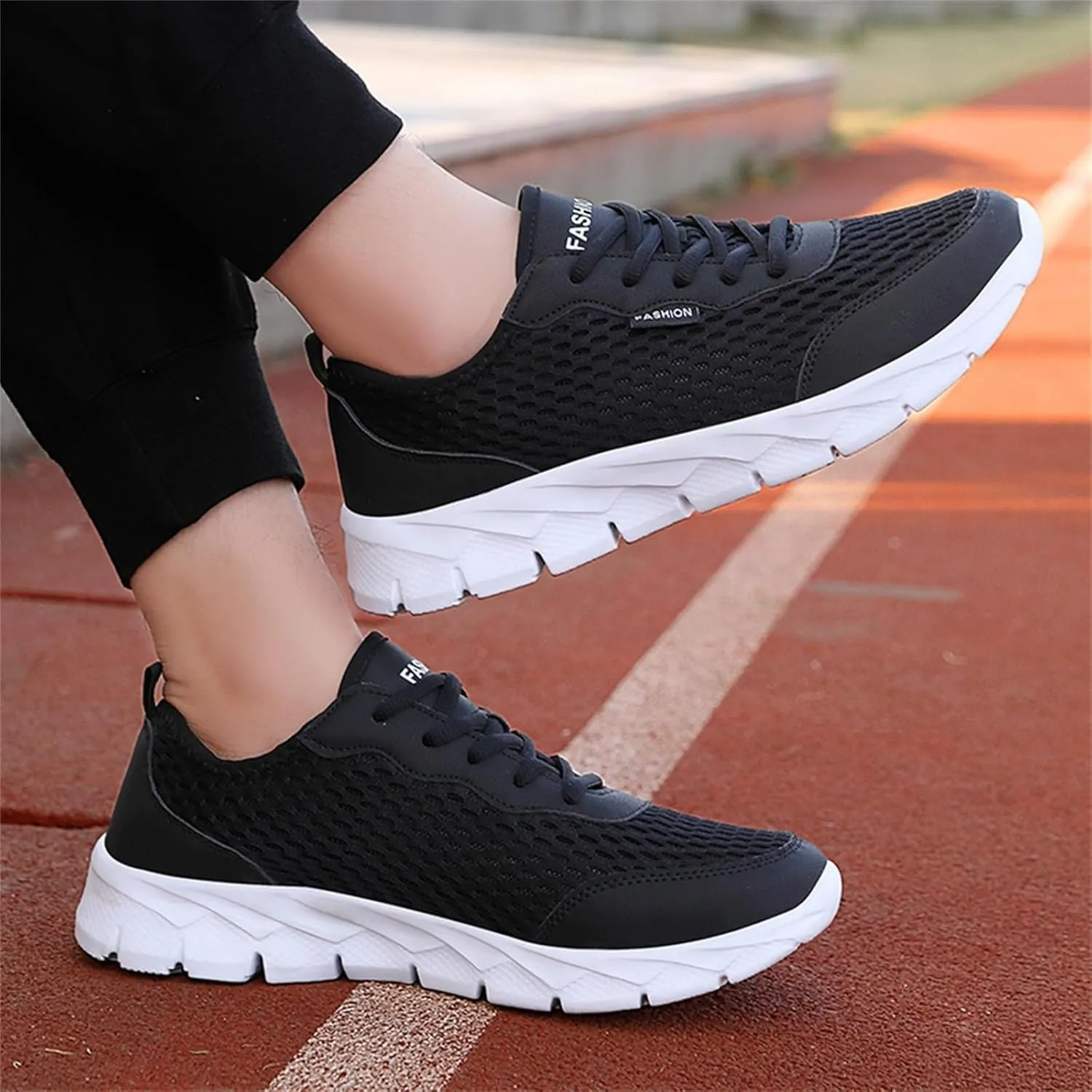 Cathalem Walking Shoes for Men Woven Orthopedic Breathable Sneakers Slip On Arch Support Walking Shoes Casual Running Shoes