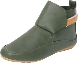 Cathalem Womens Ankle Boots, 2024 New Arch Support Booties Side Zip-up Vintage Leather Damping Shoes Flat Heel Booties