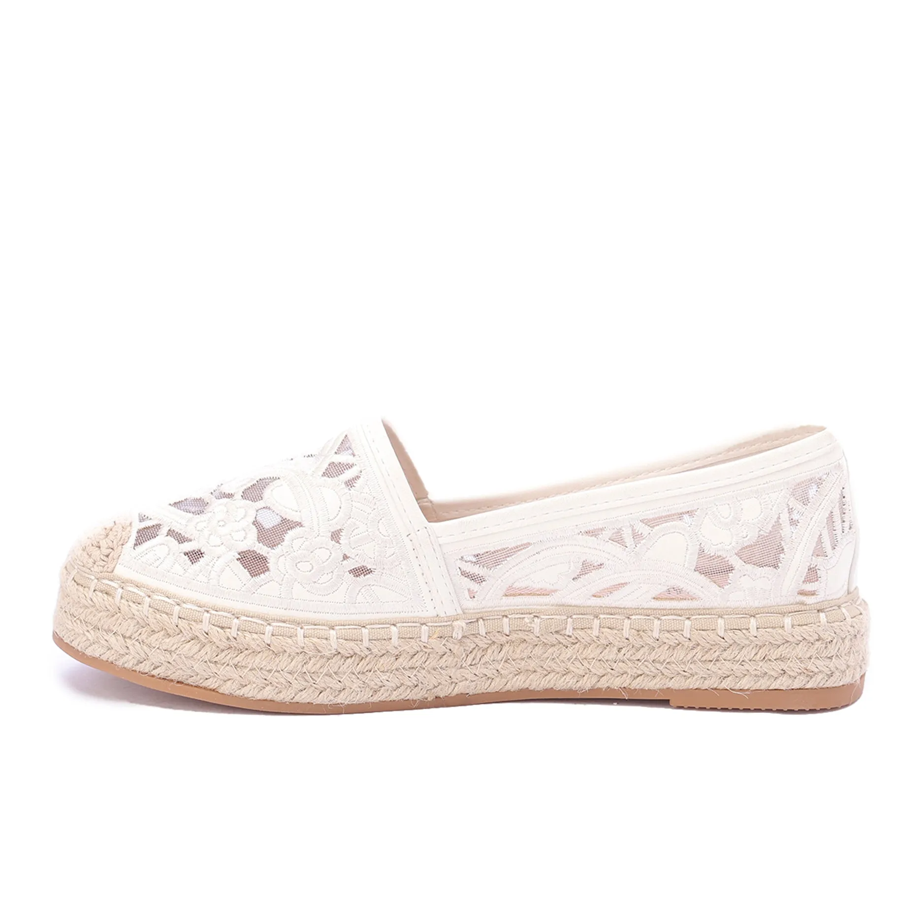 Celestia Lace Espadrille - White