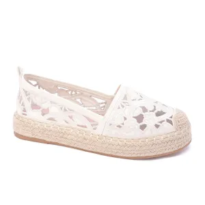 Celestia Lace Espadrille - White