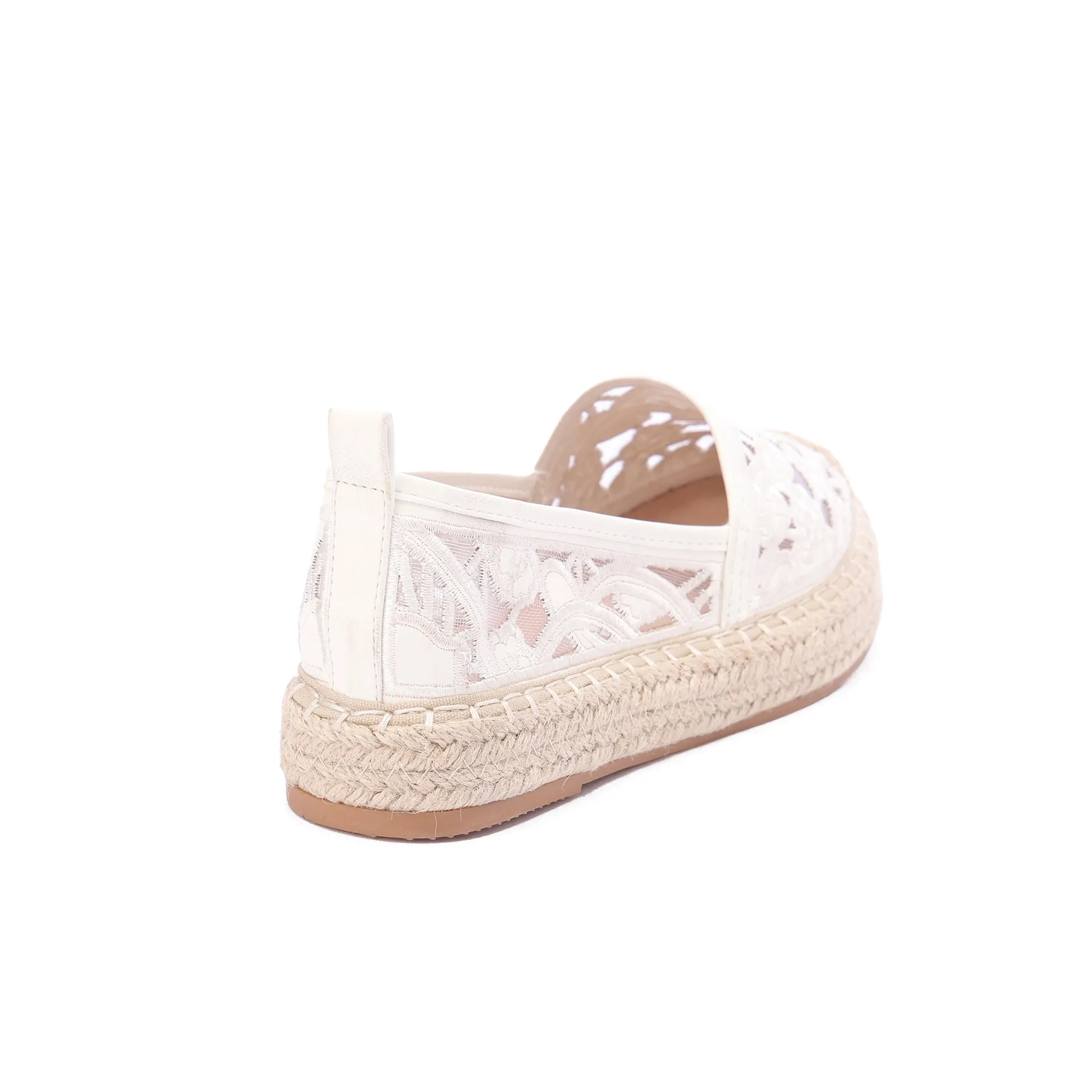 Celestia Lace Espadrille - White
