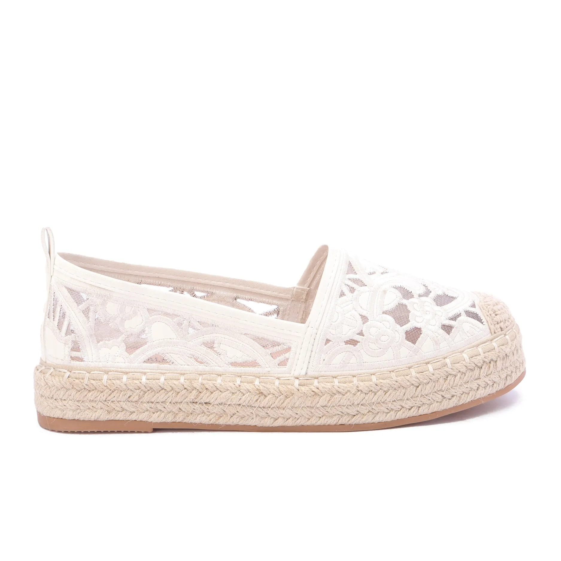 Celestia Lace Espadrille - White