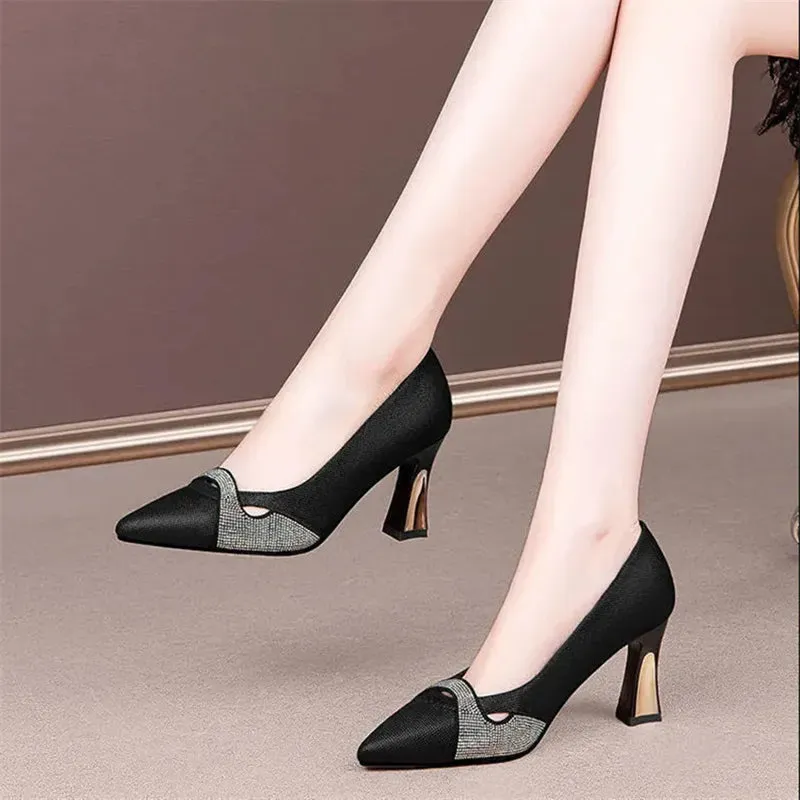 Classic Crystal Shining High Heel Pumps