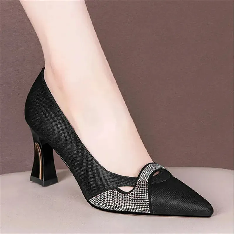 Classic Crystal Shining High Heel Pumps