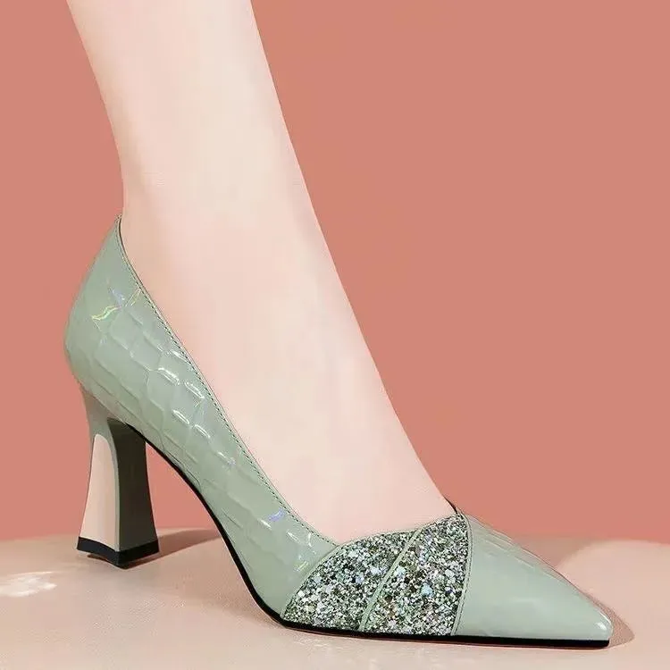 Classic Crystal Shining High Heel Pumps