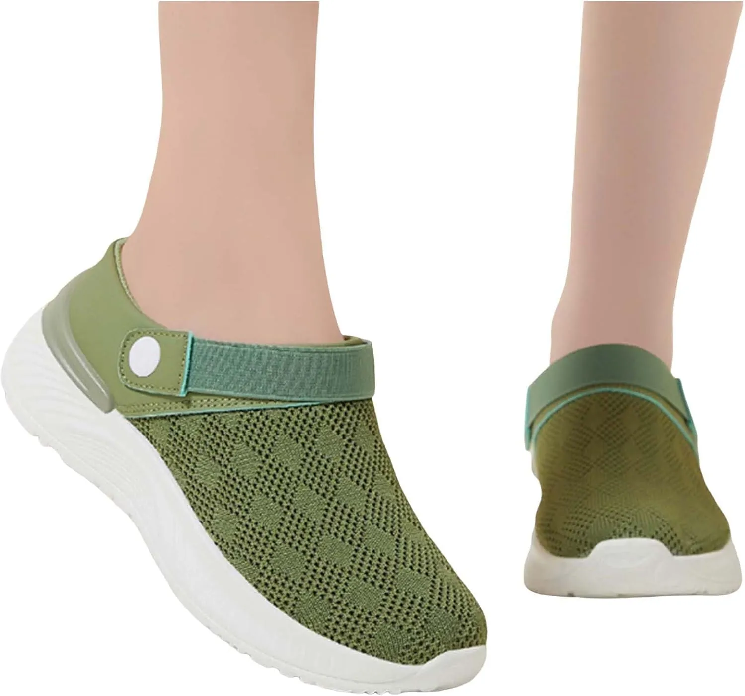 Clogs for Women Lightweight Breathable Sandals Comfortable Walking Shoes Air Cushion Platform Mesh Mules Outdoor Beach Pool Exercise Shoe Knit Open Back Slip on Shoes