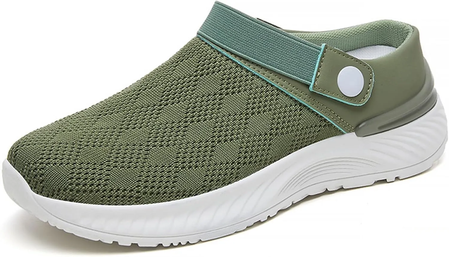 Clogs for Women Lightweight Breathable Sandals Comfortable Walking Shoes Air Cushion Platform Mesh Mules Outdoor Beach Pool Exercise Shoe Knit Open Back Slip on Shoes