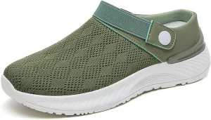 Clogs for Women Lightweight Breathable Sandals Comfortable Walking Shoes Air Cushion Platform Mesh Mules Outdoor Beach Pool Exercise Shoe Knit Open Back Slip on Shoes