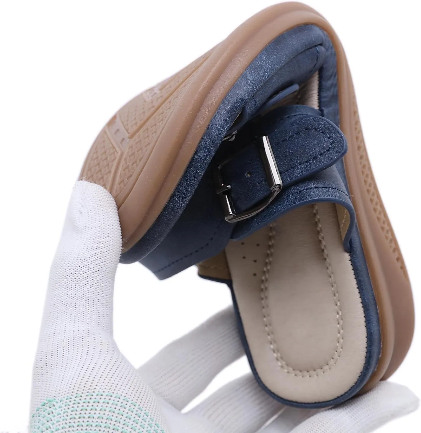 Comfortable Sandals for Women Slip On Slide Slippers Orthopedic Beach Flats Arch Support Wide Width Walking Shoes