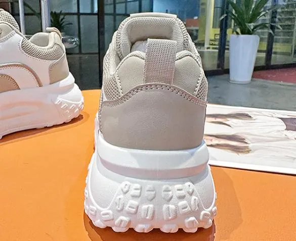 Comfy Leather Casual Air Mesh Sneakers