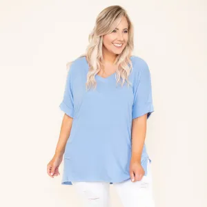 Comfy Travels Top, Spring Blue