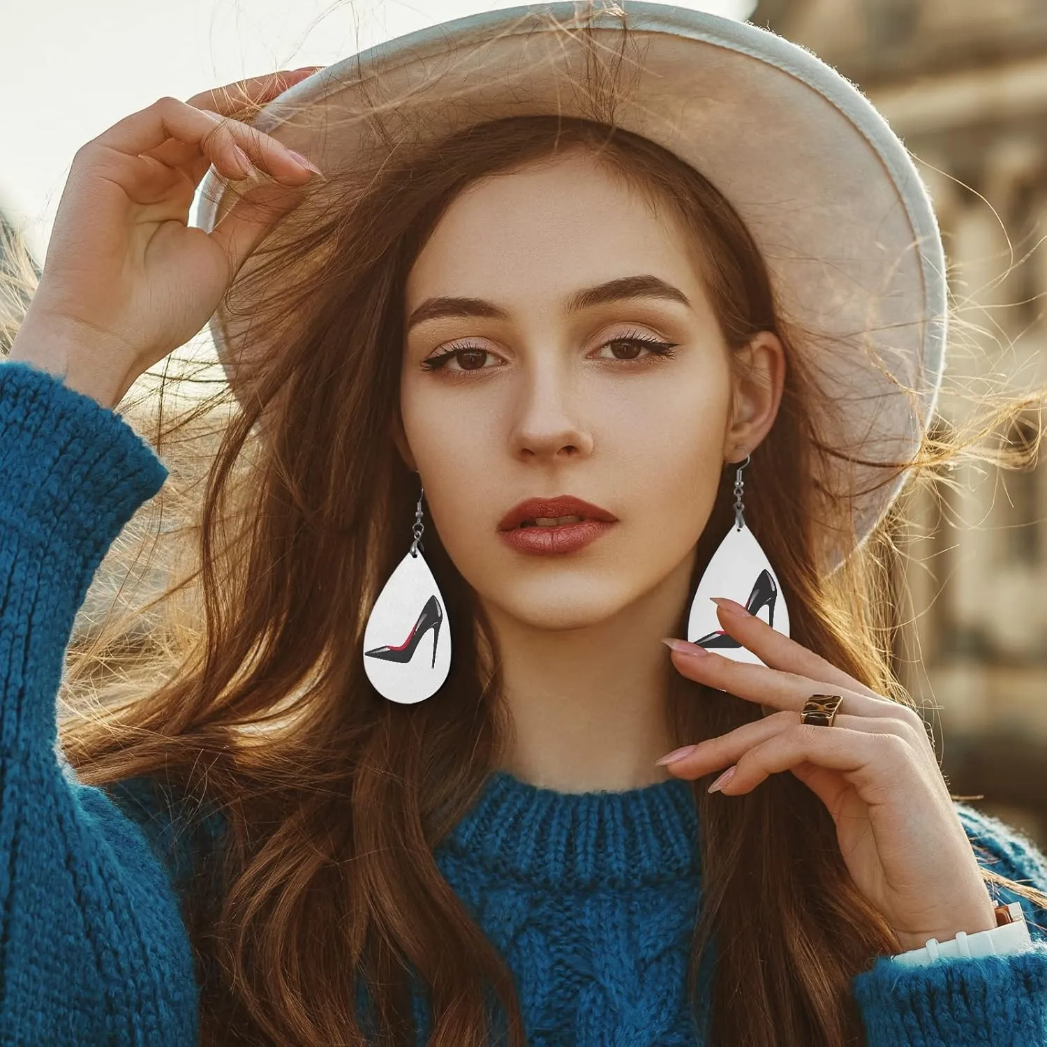 Custom Wooden Dangle Lightweight Drop/Leaf Earrings Copper Plated Silver Earring