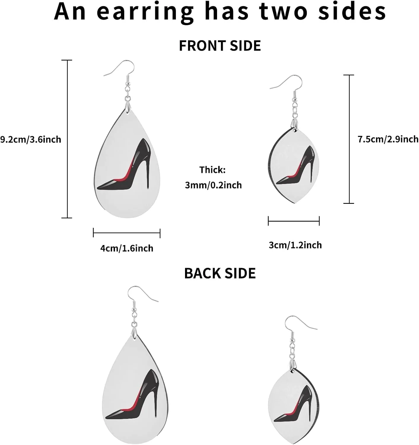 Custom Wooden Dangle Lightweight Drop/Leaf Earrings Copper Plated Silver Earring