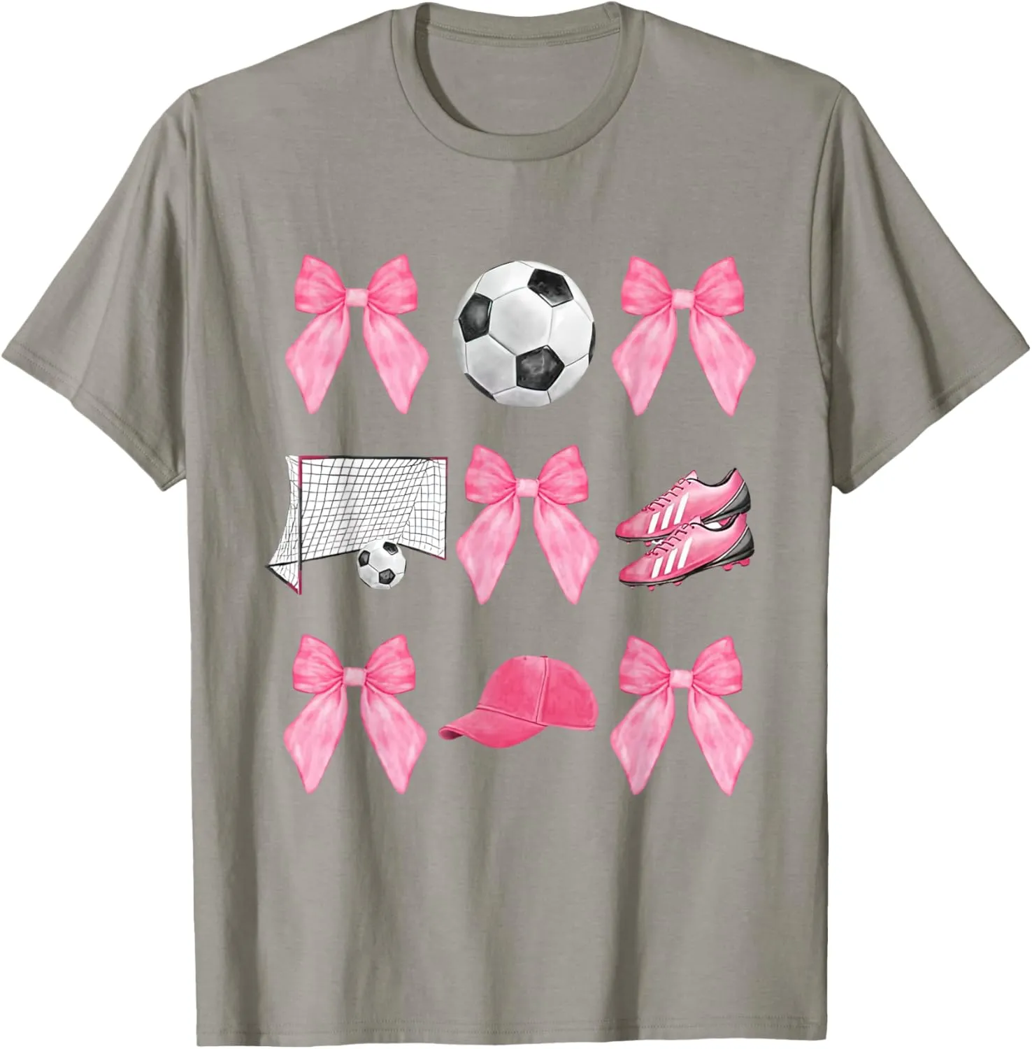 Cute Soccer Coquette Bow Ball Hat Shoes For Girls Women T-Shirt