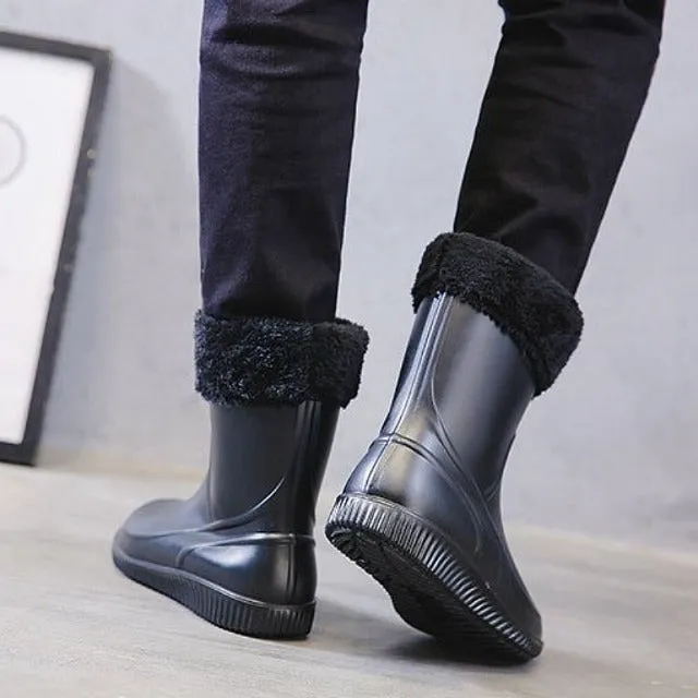 Cuzcare Waterproof Mid-calf Snow Boots Men Fishing Orthopedic Shoes