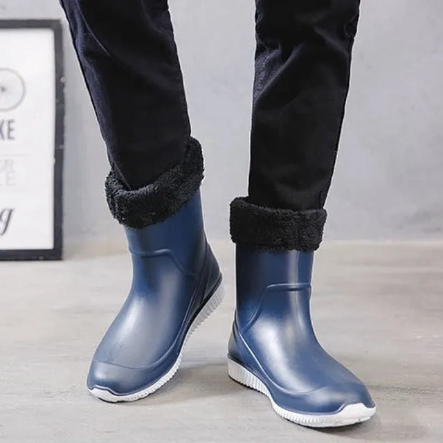 Cuzcare Waterproof Mid-calf Snow Boots Men Fishing Orthopedic Shoes