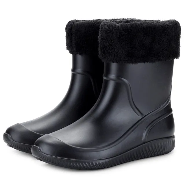 Cuzcare Waterproof Mid-calf Snow Boots Men Fishing Orthopedic Shoes