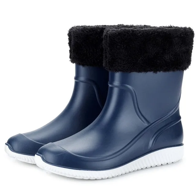 Cuzcare Waterproof Mid-calf Snow Boots Men Fishing Orthopedic Shoes