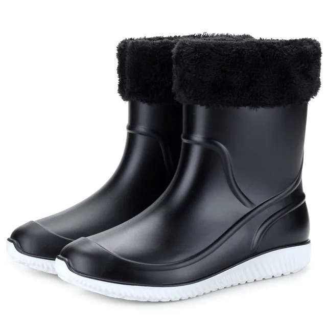 Cuzcare Waterproof Mid-calf Snow Boots Men Fishing Orthopedic Shoes