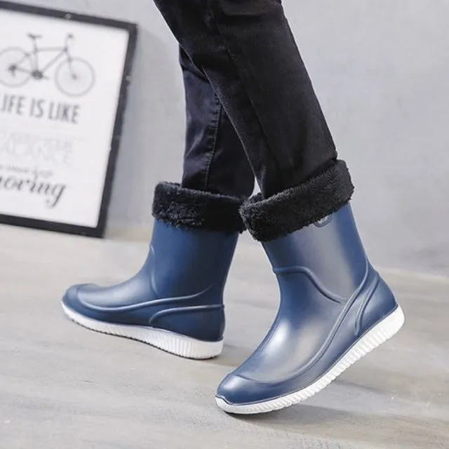 Cuzcare Waterproof Mid-calf Snow Boots Men Fishing Orthopedic Shoes