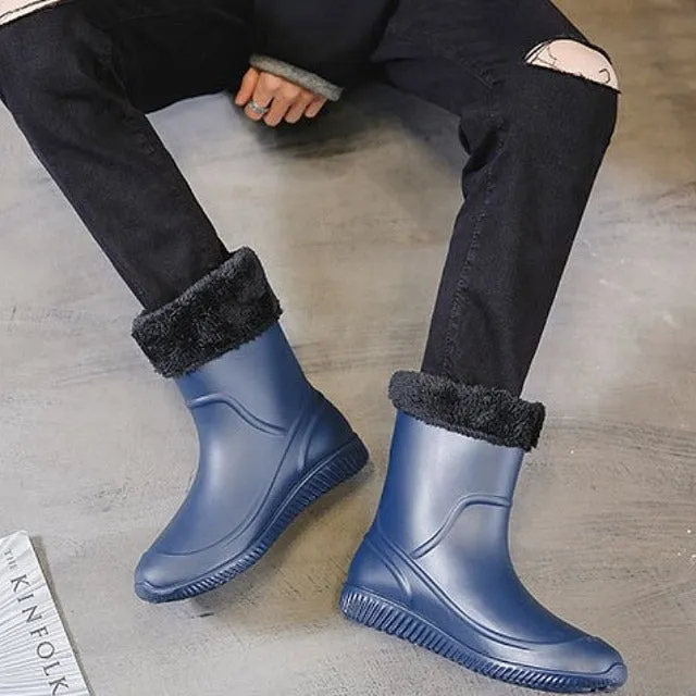 Cuzcare Waterproof Mid-calf Snow Boots Men Fishing Orthopedic Shoes