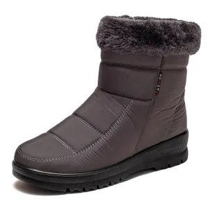Cuzcare Women Casual Fur Snow Boots Nonslip Zipper Orthopedic Shoes