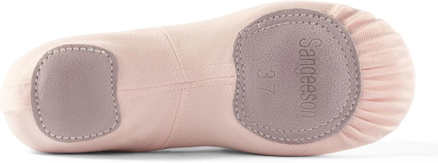 Dance Women's Ballet Shoes Stretch Canvas Dance Slippers Split Sole for Girls/Adult