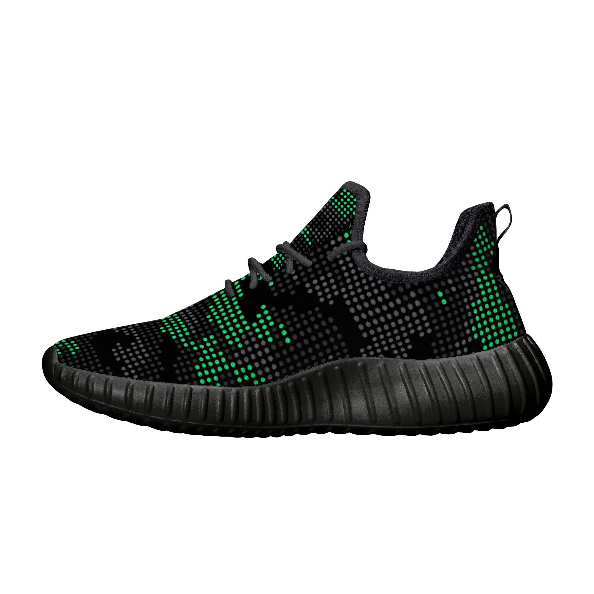Digitized Green and Black Camo Premium Sneakers