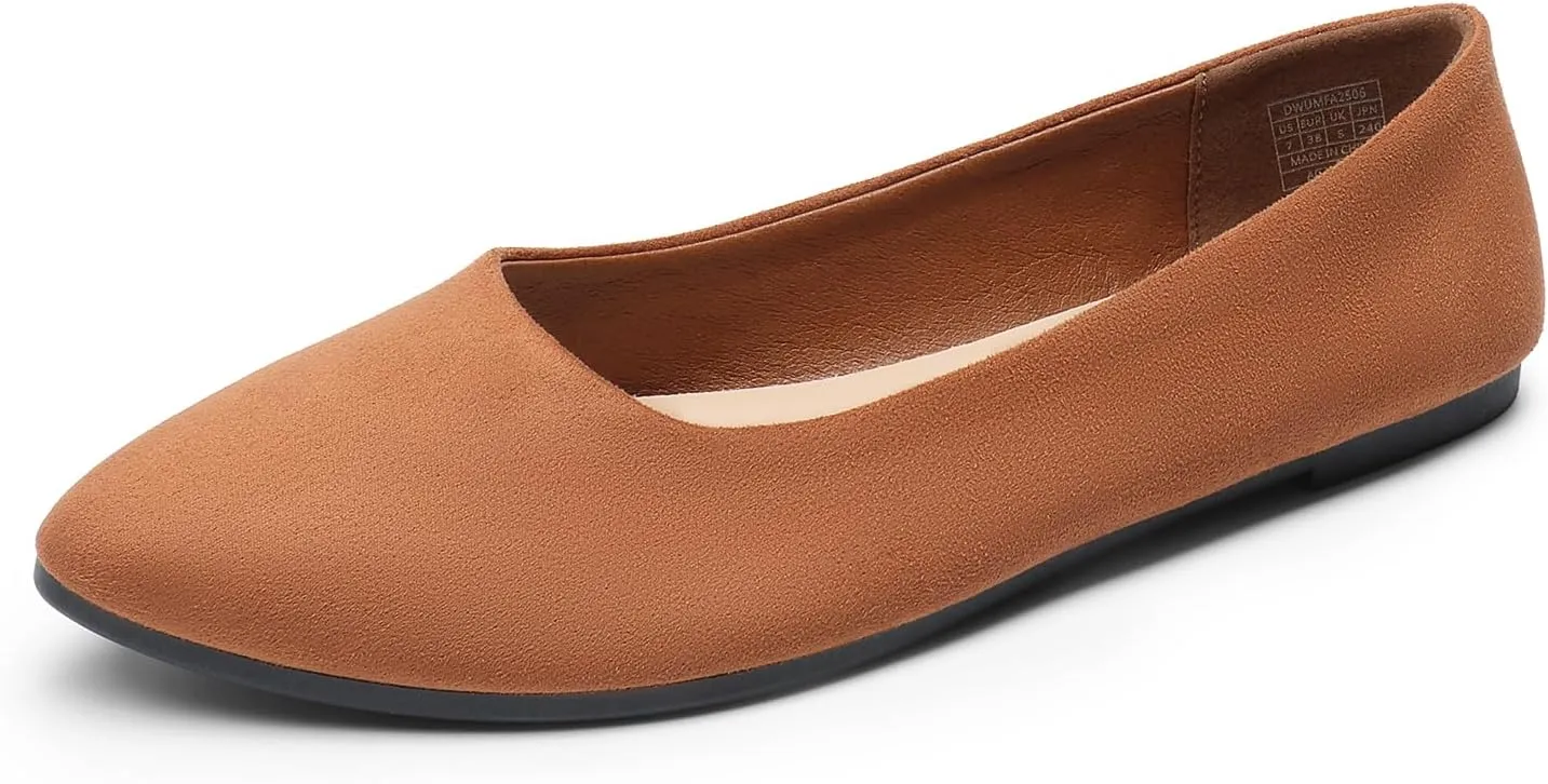 DREAM PAIRS Women??s Flats Comfortable Slip On Business Work Office Casual Suede Ballet Flats Pointed Toe Dress Shoes