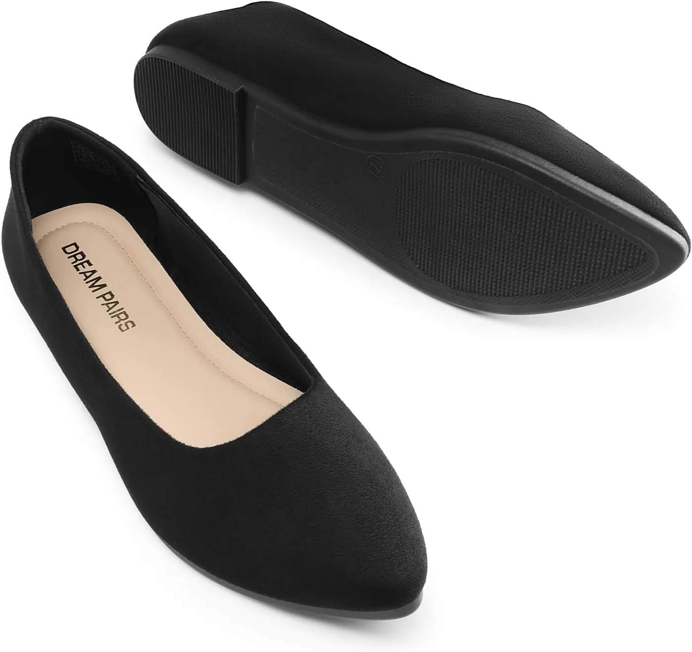 DREAM PAIRS Women??s Flats Comfortable Slip On Business Work Office Casual Suede Ballet Flats Pointed Toe Dress Shoes
