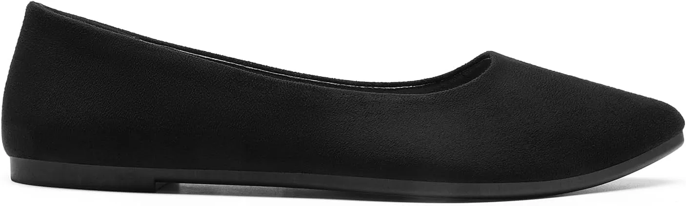 DREAM PAIRS Women??s Flats Comfortable Slip On Business Work Office Casual Suede Ballet Flats Pointed Toe Dress Shoes