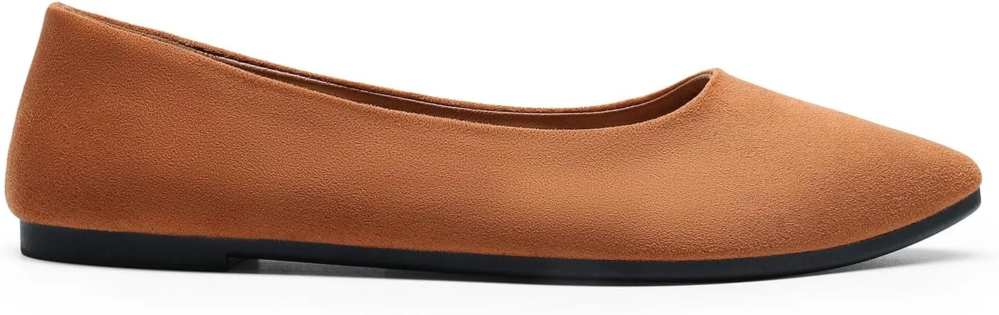 DREAM PAIRS Women??s Flats Comfortable Slip On Business Work Office Casual Suede Ballet Flats Pointed Toe Dress Shoes