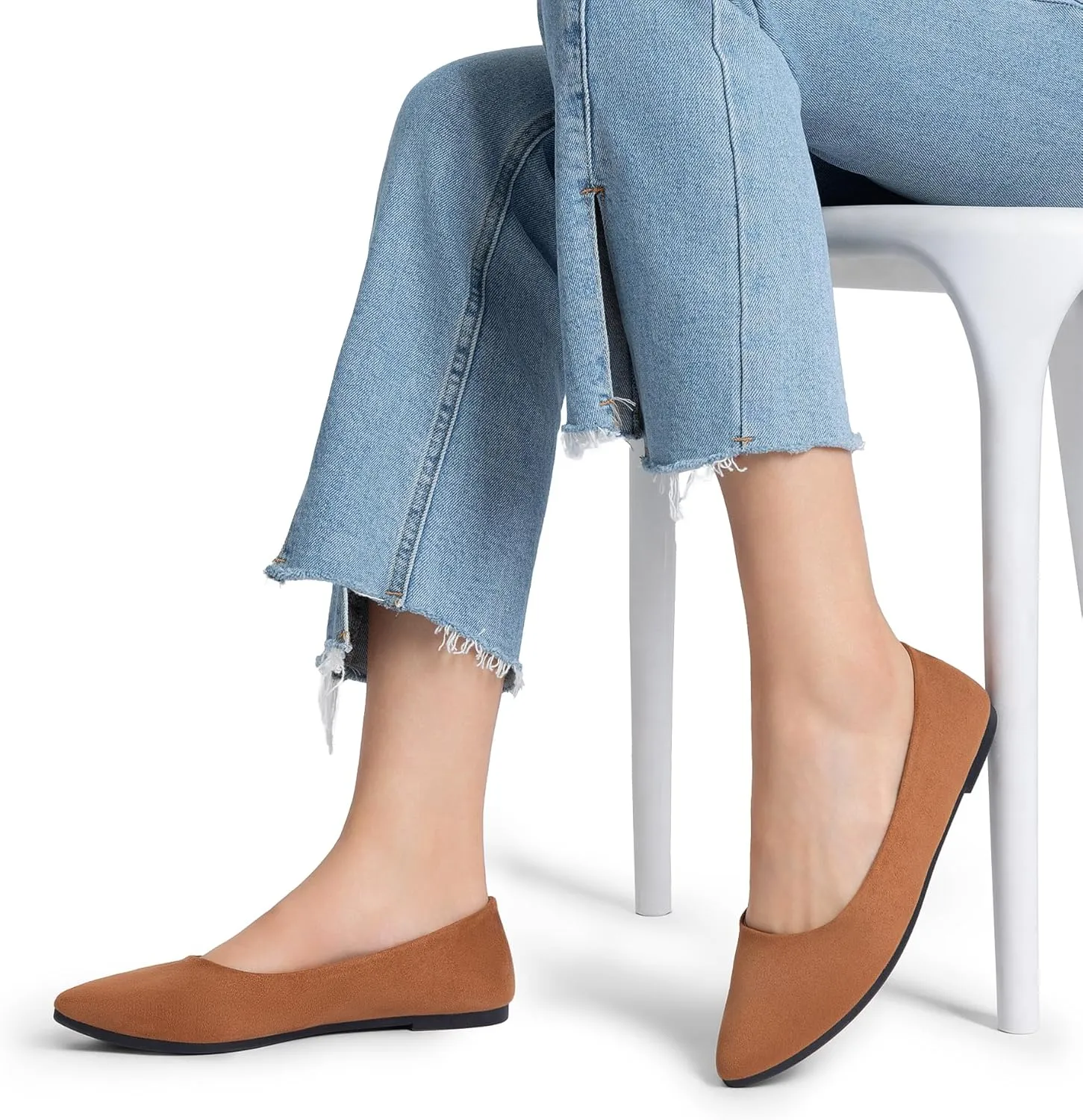 DREAM PAIRS Women??s Flats Comfortable Slip On Business Work Office Casual Suede Ballet Flats Pointed Toe Dress Shoes