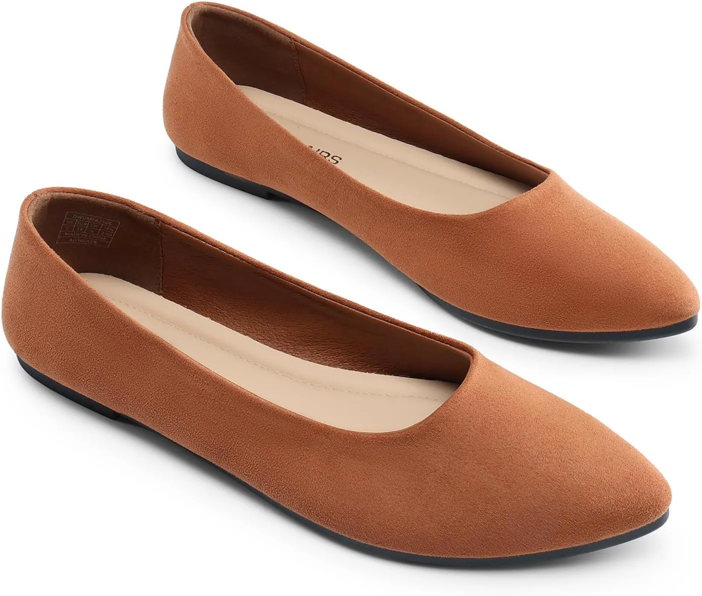 DREAM PAIRS Women??s Flats Comfortable Slip On Business Work Office Casual Suede Ballet Flats Pointed Toe Dress Shoes